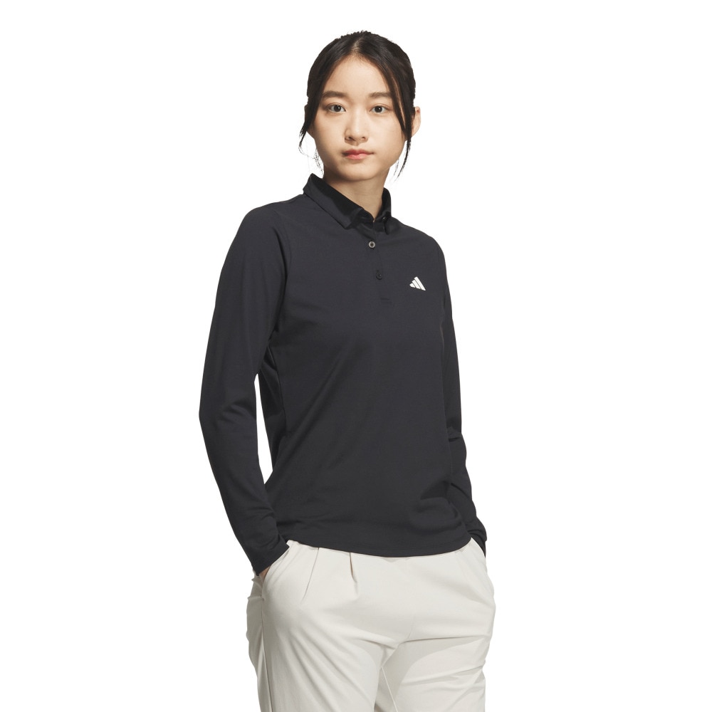 アディダス（adidas）（レディース）ゴルフウェア 長袖ポロシャツ JWK14-JM3010 BLK