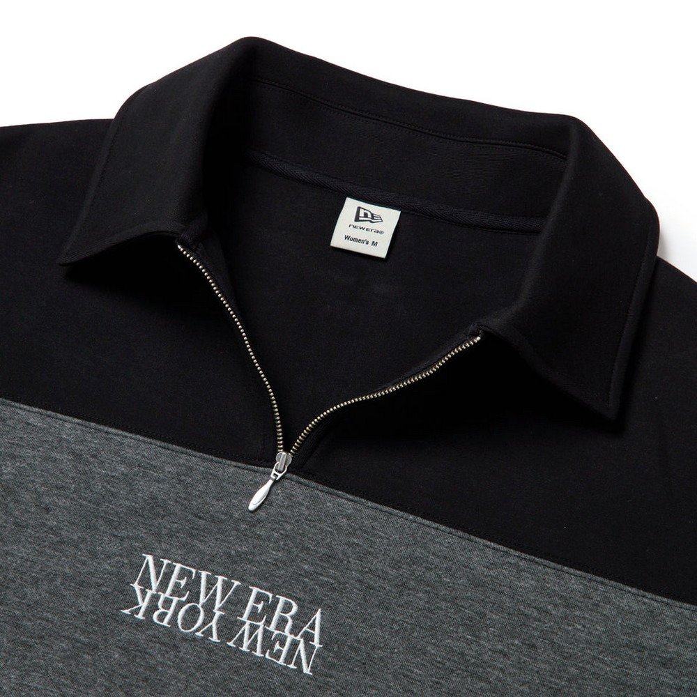 ニューエラ（NEW ERA）（レディース）ゴルフウェア スウェット ハーフジップ 長袖ポロシャツ パネル 15129381