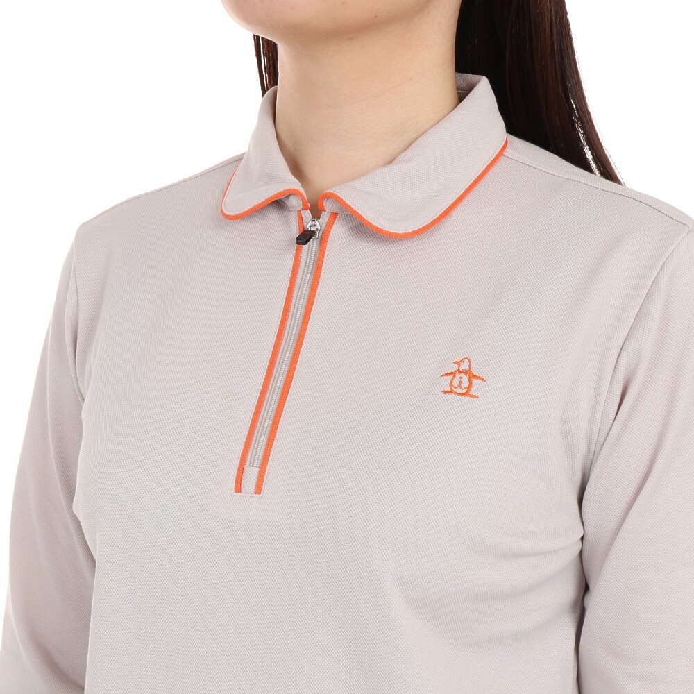 マンシングウエア（MUNSING WEAR）（レディース）ゴルフウェア STDSUN 吸汗速乾共衿長袖シャツ MGWWJB02 BG00