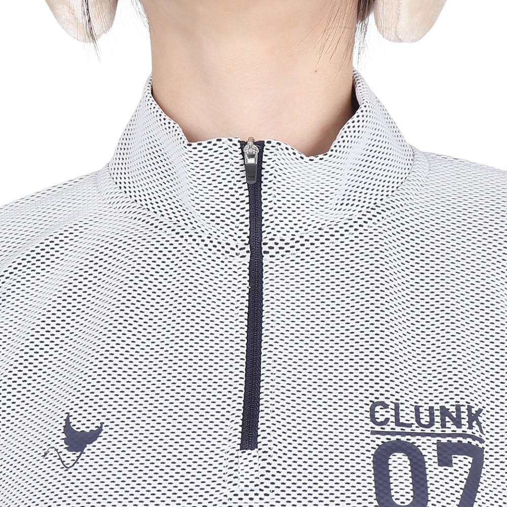 クランク（CLUNK）（レディース）ゴルフウェア ハーフジップ 長袖シャツ CL5QUG03 WHT