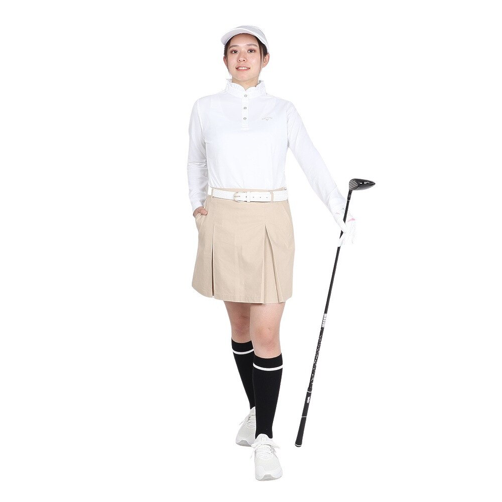 キャロウェイ（CALLAWAY）（レディース）ゴルフウェア 長袖フリル スタンドカラーシャツ C24233202-1030