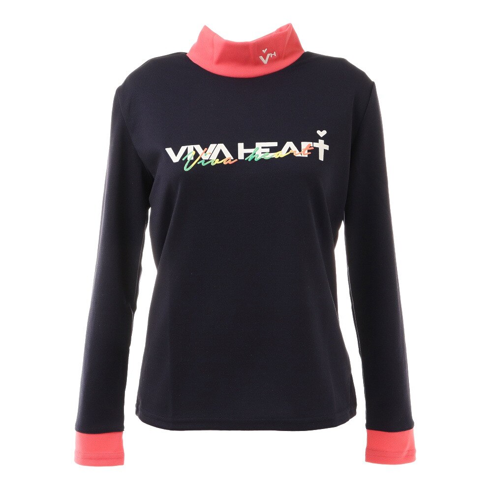 UVカット 配色 カノコ長袖モックネックシャツ 012-24211-098