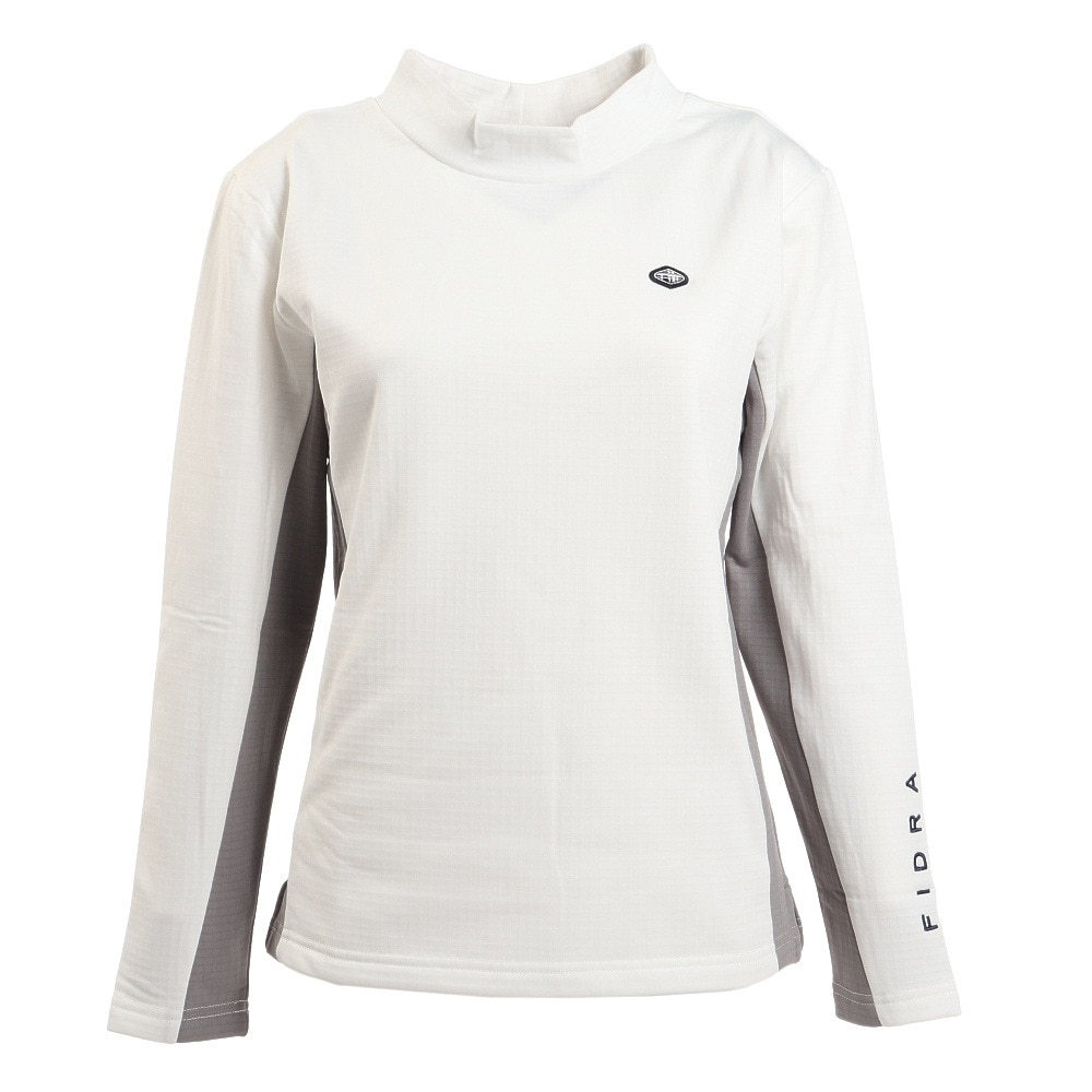 フィドラ(FIDRA)(レディース)ゴルフウェア ストレッチ 保温 フリース Gfleece H neck PO 長袖シャツ FD5LUG13 WHT