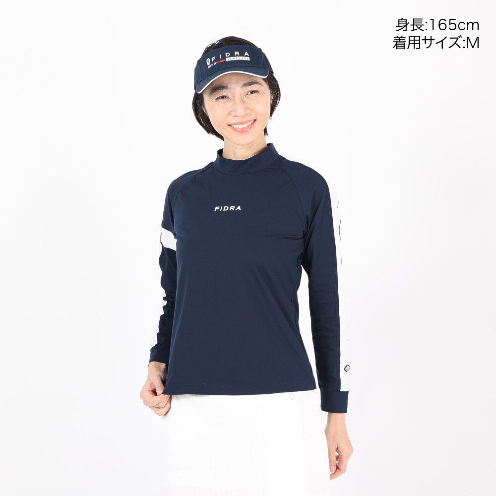 フィドラ（FIDRA）（レディース）ゴルフウェア ハイネック長袖Tシャツ FD5MUG23 NVY★★★