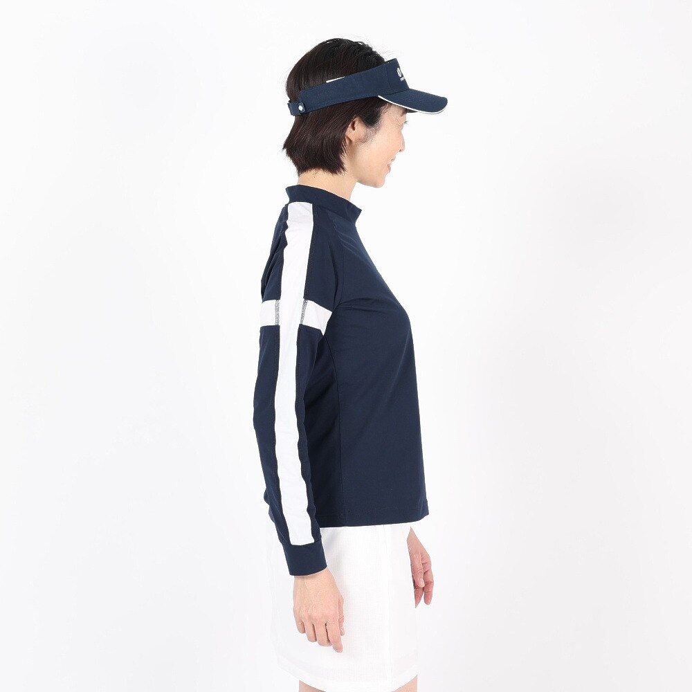 フィドラ（FIDRA）（レディース）ゴルフウェア ハイネック長袖Tシャツ FD5MUG23 NVY★★★