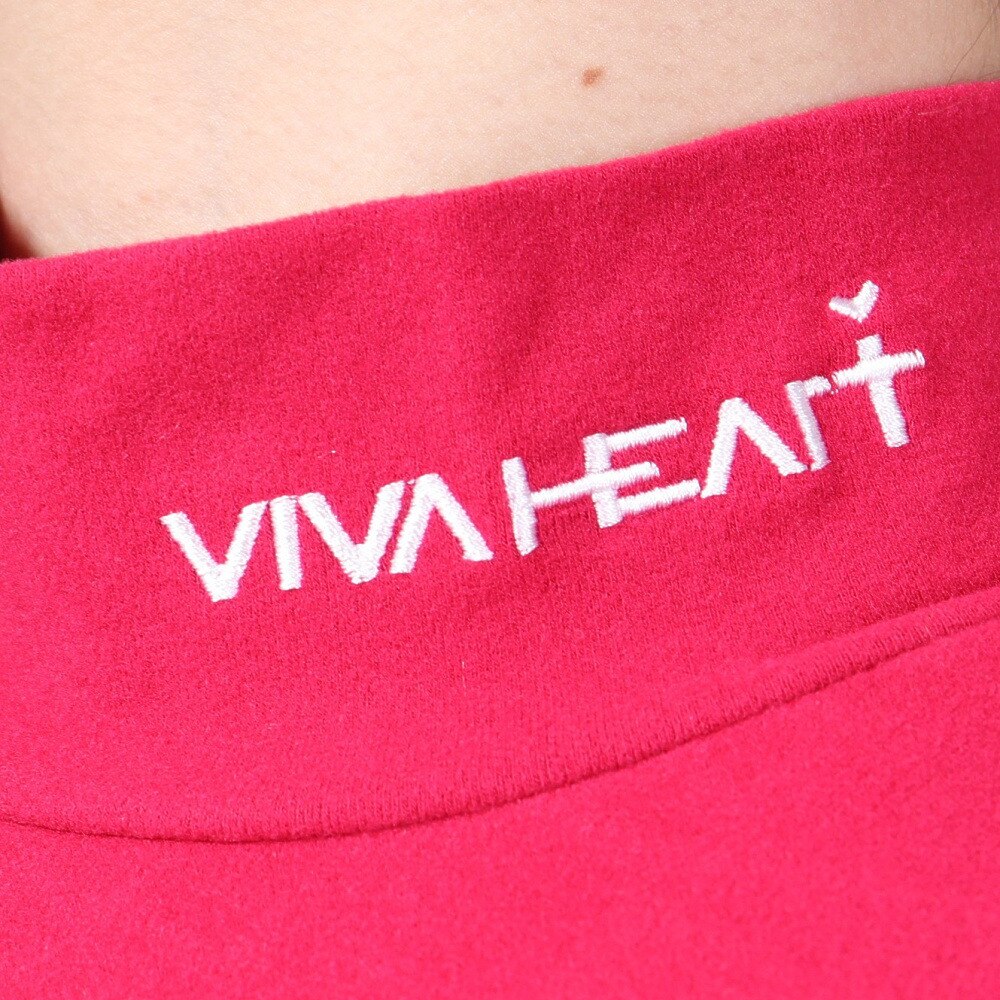 ビバハート（VIVA HEART）（レディース）ゴルフウェア 吸湿発熱 起毛 保温 ストレッチ ゴールドウォーム長袖モックネック 012-27010-073