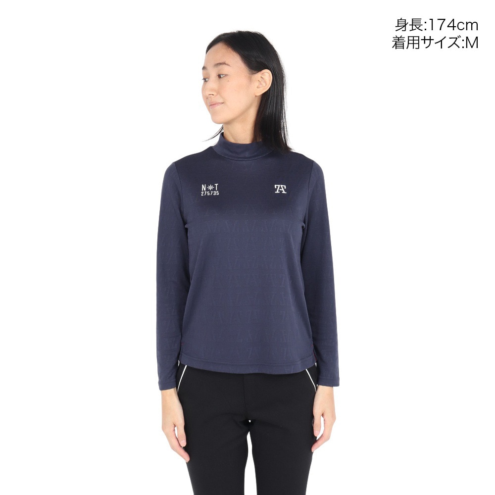 トミーアーマー（Tommy Armour）（レディース）ゴルフウェア 吸汗速乾 UV ジャガード 長袖モックネック TANB22F070012 NVY