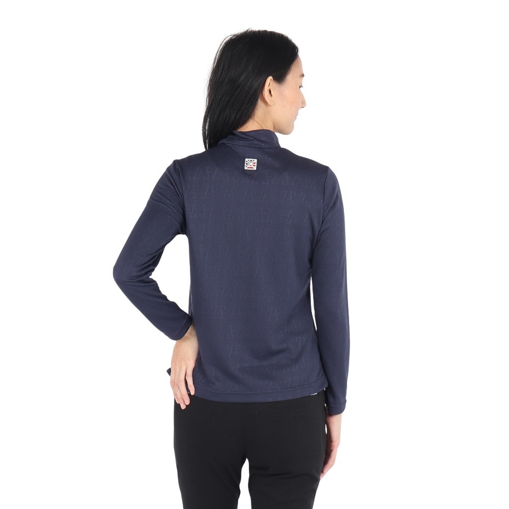 トミーアーマー（Tommy Armour）（レディース）ゴルフウェア 吸汗速乾 UV ジャガード 長袖モックネック TANB22F070012 NVY