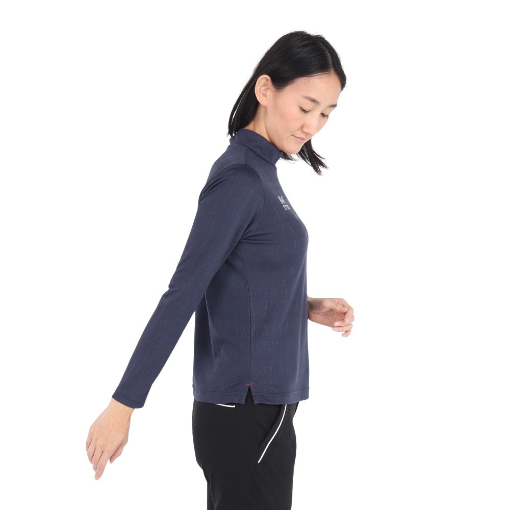 トミーアーマー（Tommy Armour）（レディース）ゴルフウェア 吸汗速乾 UV ジャガード 長袖モックネック TANB22F070012 NVY