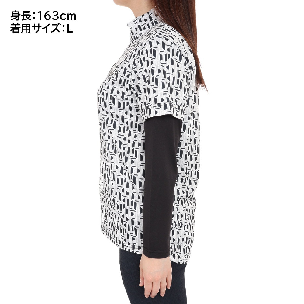 エピキュール（epicure）（レディース）ゴルフウェア 吸水速乾 抗菌防臭 重ね着風 長袖ジップシャツ 155-28410-019