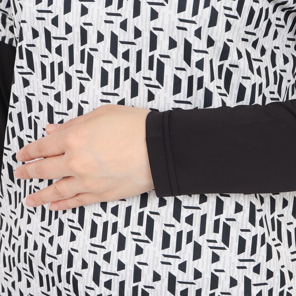 エピキュール（epicure）（レディース）ゴルフウェア 吸水速乾 抗菌防臭 重ね着風 長袖ジップシャツ 155-28410-019