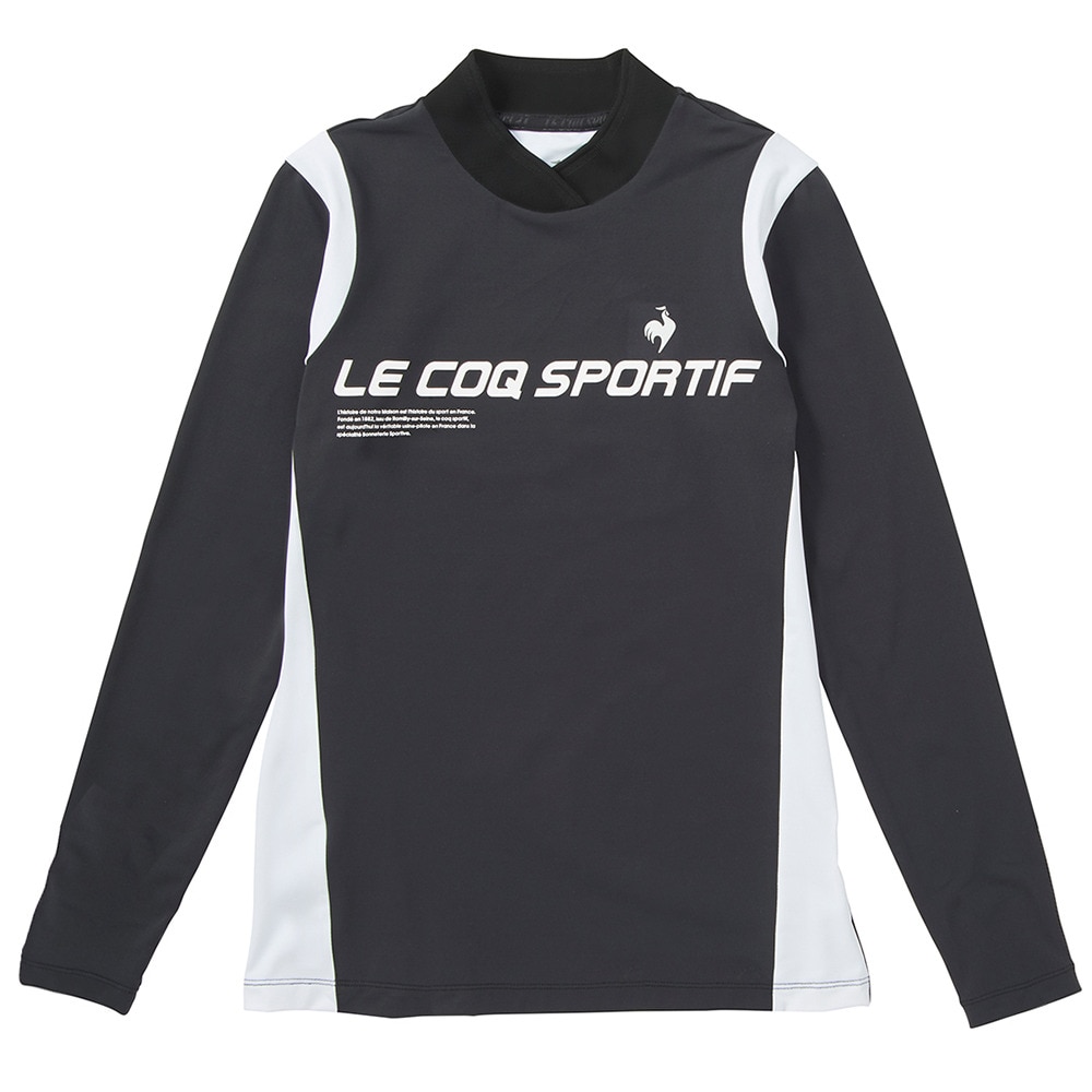 ルコックスポルティフ（lecoqsportif）（レディース）ゴルフウェア ロゴハイネック長袖シャツ QGWUJB11 BK00