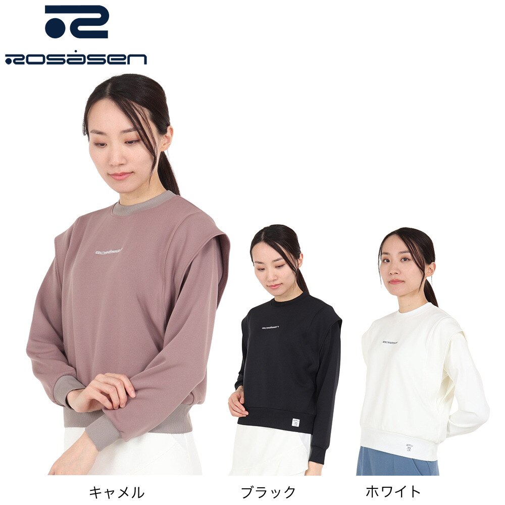 ROSASEN（レディース）ゴルフウェア トップス A-Line ミラウェーブ ダンボールニットプルオーバー 048-29912-019