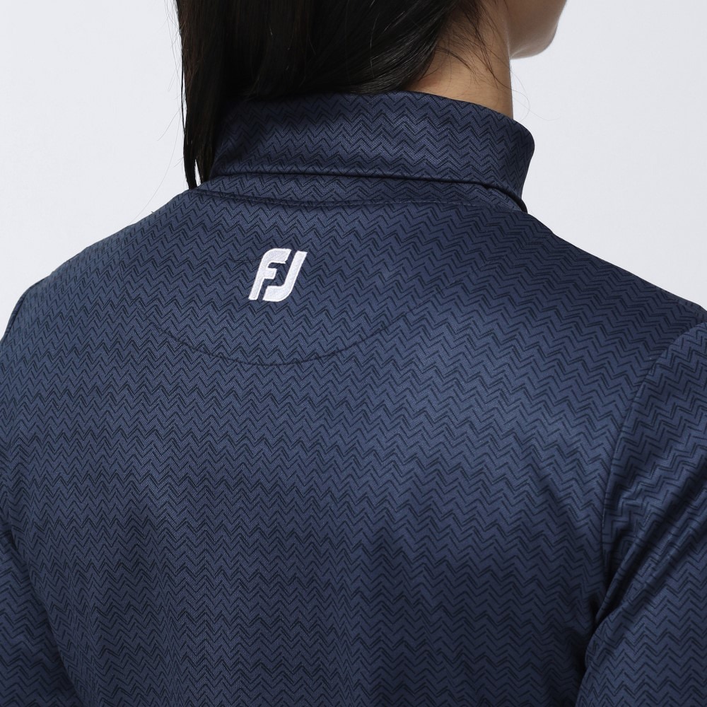 フットジョイ（FootJoy）（レディース）ゴルフウェア シェブロンプリント サーモライト長袖保温タートルネックシャツ 81174  FJW-F23-S04