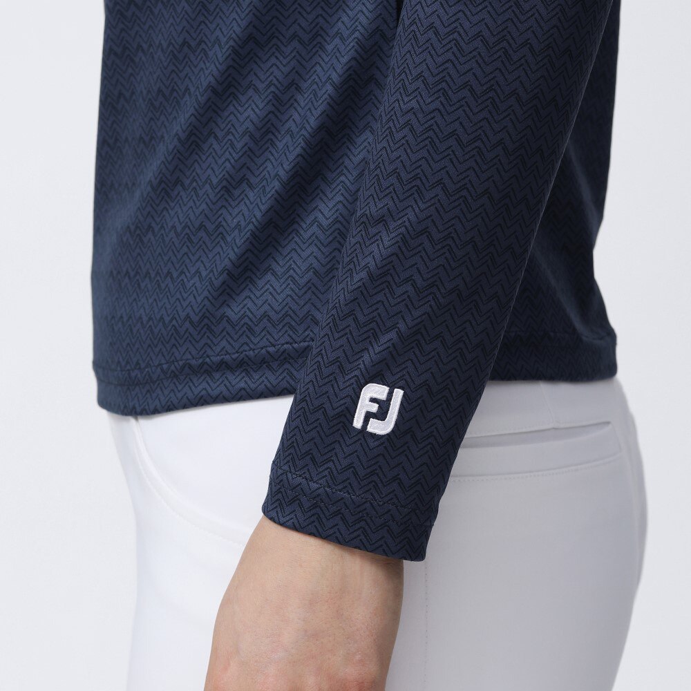 フットジョイ（FootJoy）（レディース）ゴルフウェア シェブロンプリント サーモライト長袖保温タートルネックシャツ 81174  FJW-F23-S04