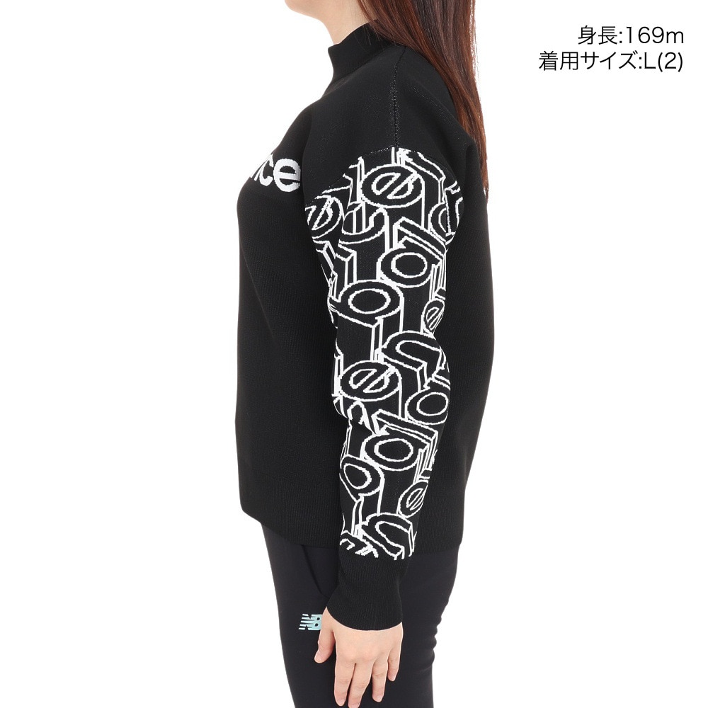 ニューバランス（new balance）（レディース）ゴルフウェア スタンディングロゴ モックネック ニット プルオーバー  012-3270502-010