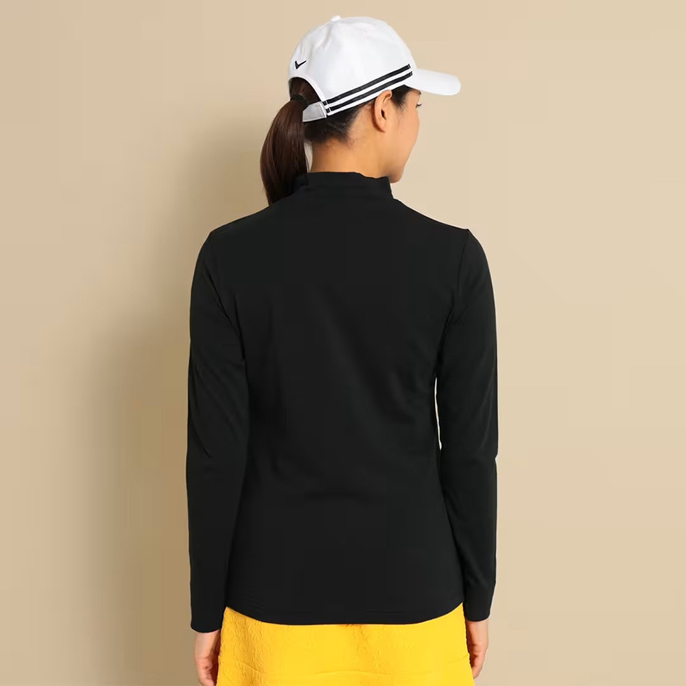 キャロウェイ（CALLAWAY）（レディース）ゴルフウェア 天竺長袖モックネックロゴプリントシャツ C23233201-1010