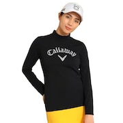 キャロウェイ（CALLAWAY）（レディース）ゴルフウェア 天竺長袖モックネックロゴプリントシャツ C23233201-1010