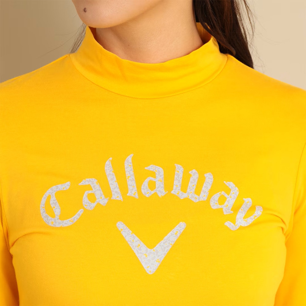 キャロウェイ（CALLAWAY）（レディース）ゴルフウェア 天竺長袖モックネックロゴプリントシャツ C23233201-1060