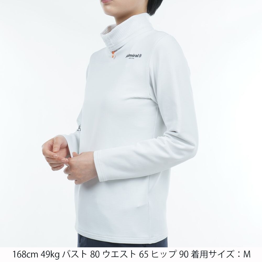 アドミラル ゴルフ（Admiral GOLF）（レディース）ゴルフウェア 発熱 ストレッチ ハイネックシャツ ADLA382-WHT