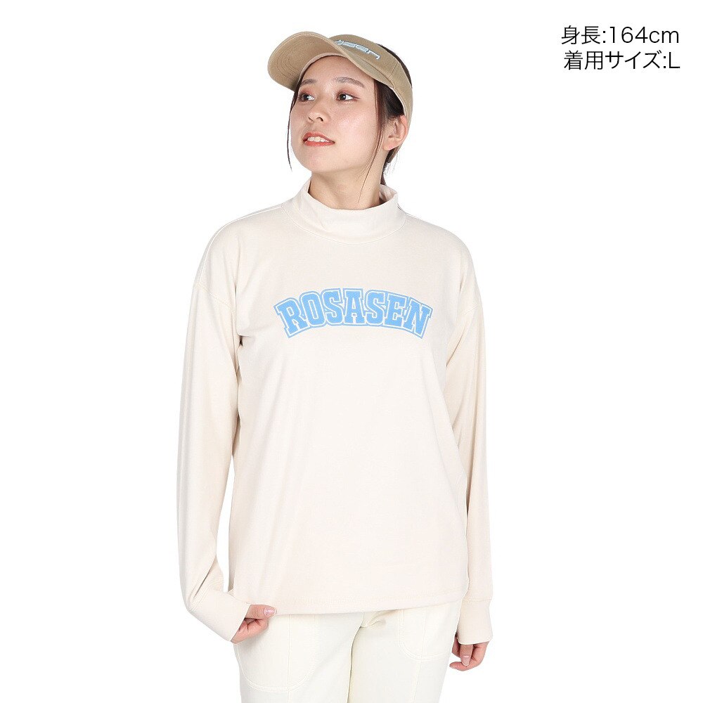 ROSASEN（レディース）ゴルフウェア マイクロフリース長袖モックネックシャツ 045-22011-006-24AW