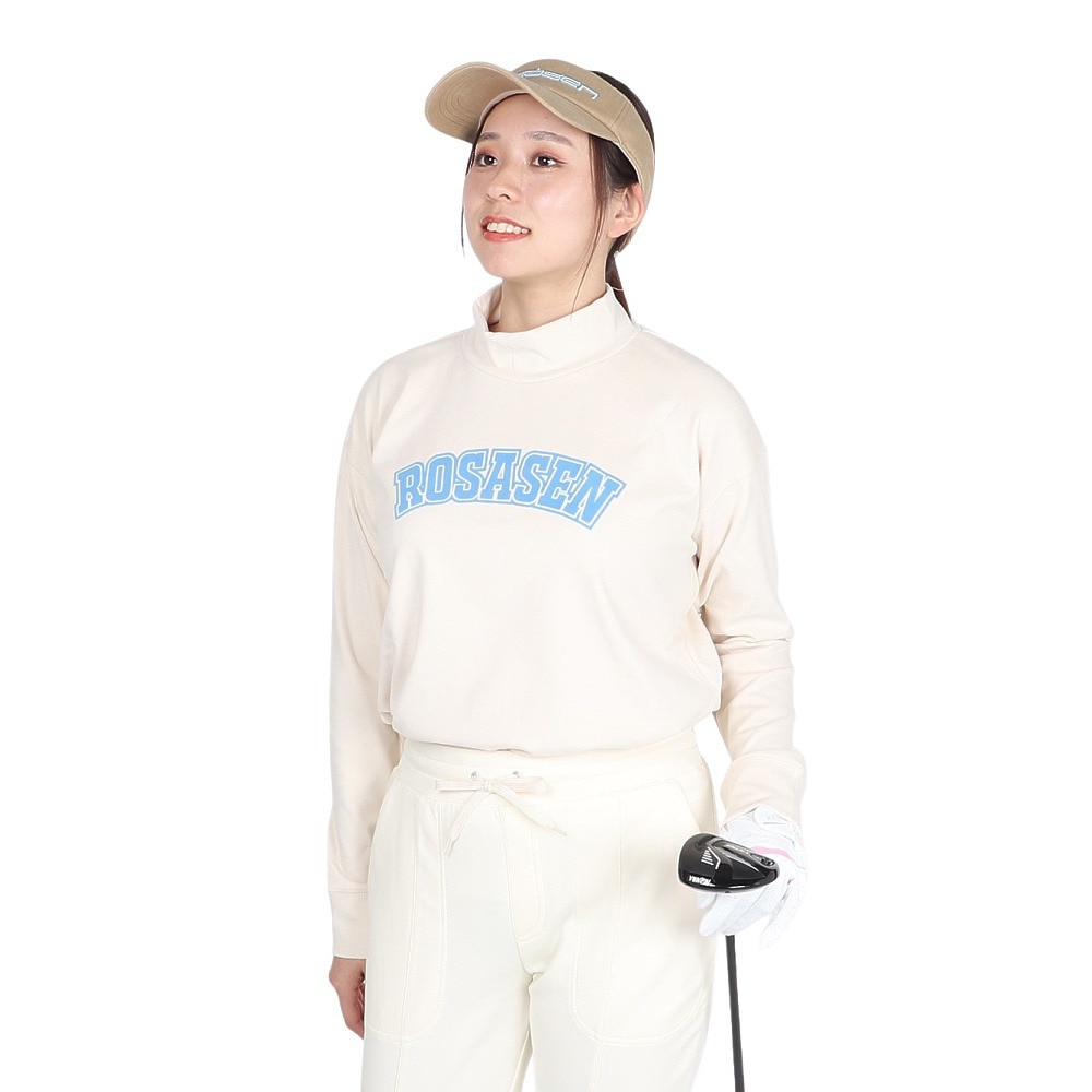 ROSASEN（レディース）ゴルフウェア マイクロフリース長袖モックネックシャツ 045-22011-006-24AW