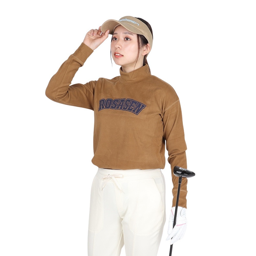 ROSASEN（レディース）ゴルフウェア マイクロフリース長袖モックネックシャツ 045-22011-042-24AW
