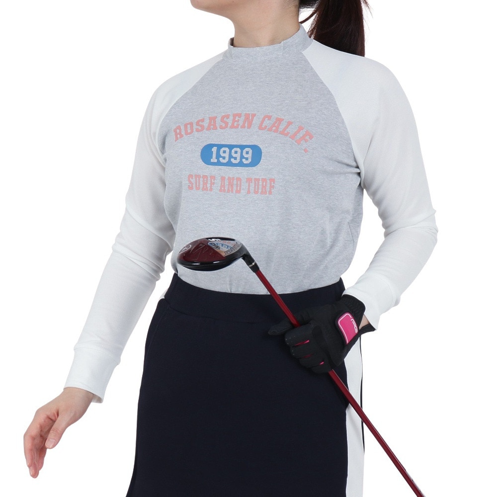 ROSASEN（レディース）ゴルフウェア ストレッチ カノコインレー 長袖シャツ 045-22811-013-24AW