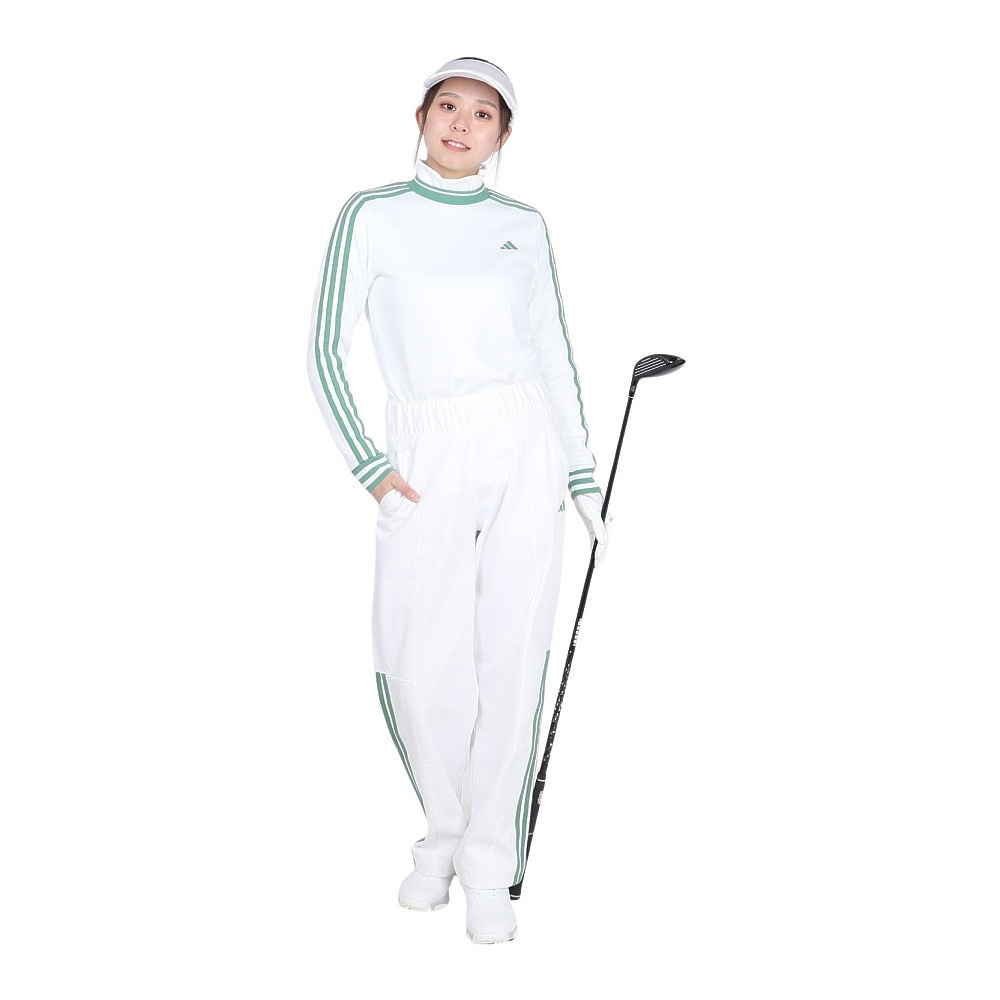 アディダス（adidas）（レディース）ゴルフウェア 保温 3ストライプ モックネック 長袖シャツ JTC13-IS4804 W