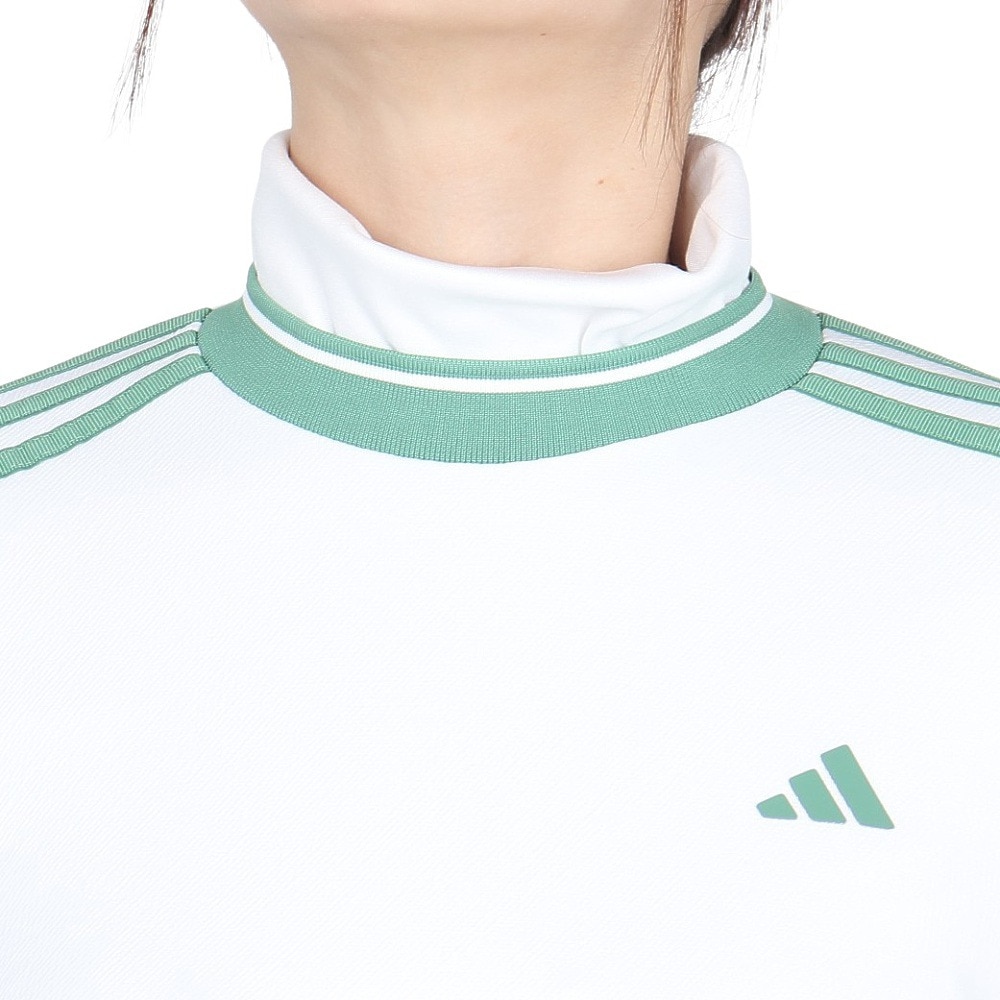 アディダス（adidas）（レディース）ゴルフウェア 保温 3ストライプ モックネック 長袖シャツ JTC13-IS4804 W