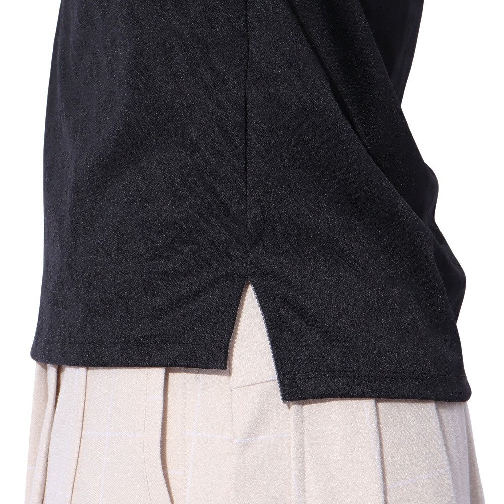 アディダス（adidas）（レディース）ゴルフウェア 吸汗速乾 UVケアジャガードモックネック長袖シャツ JTC17-IS4777 BK