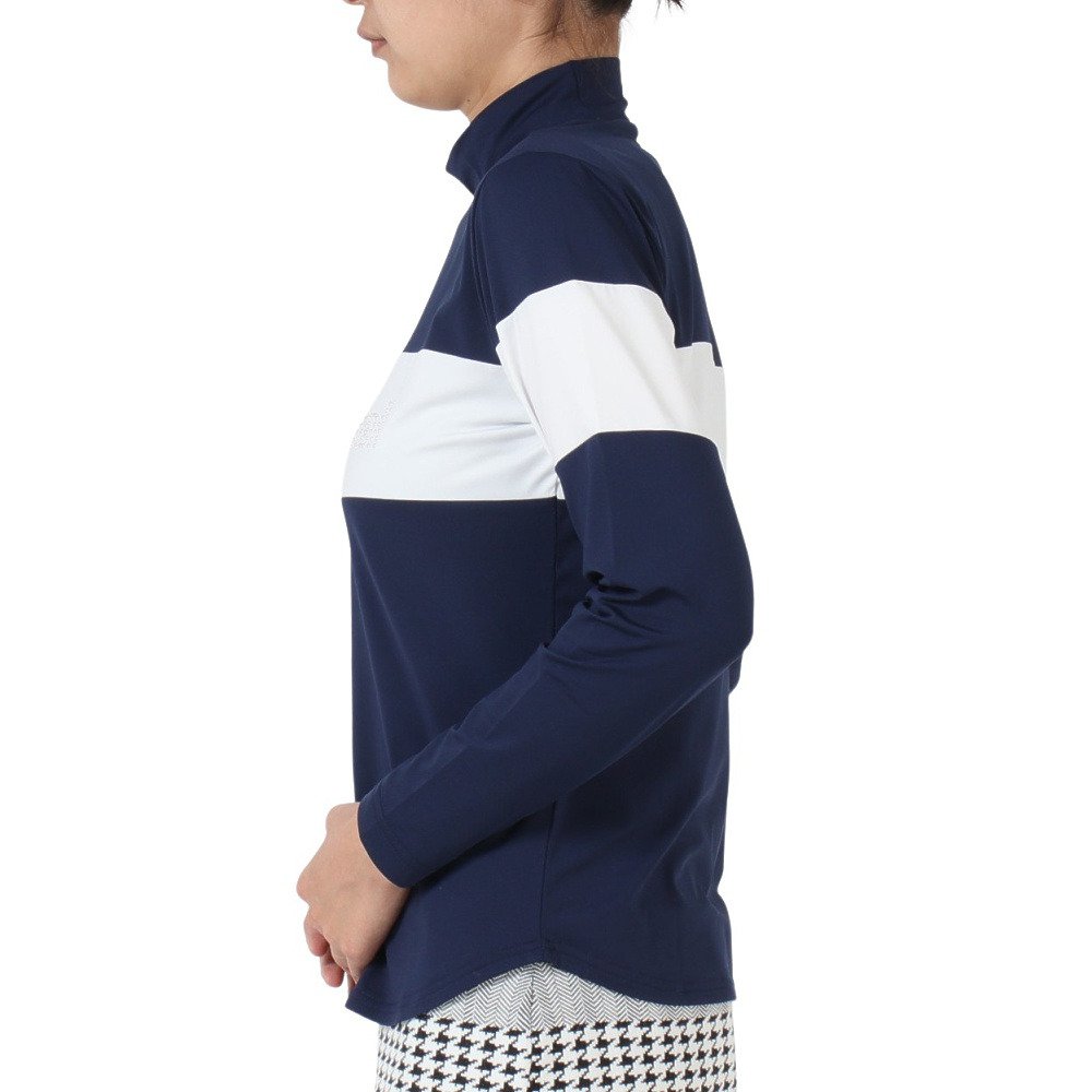 アドミラル ゴルフ（Admiral GOLF）（レディース）ゴルフウェア 裏起毛 ロングスリーブ モックネックシャツ ADLA459-NVY