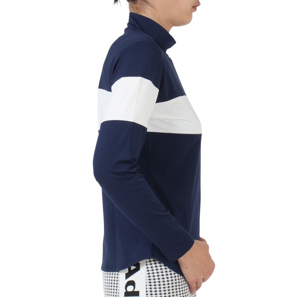 アドミラル ゴルフ（Admiral GOLF）（レディース）ゴルフウェア 裏起毛 ロングスリーブ モックネックシャツ ADLA459-NVY