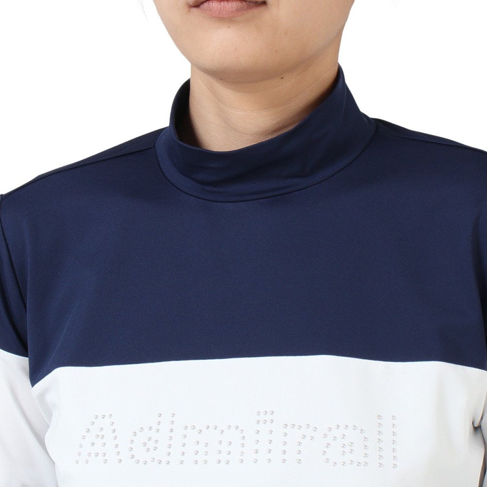 アドミラル ゴルフ（Admiral GOLF）（レディース）ゴルフウェア 裏起毛 ロングスリーブ モックネックシャツ ADLA459-NVY
