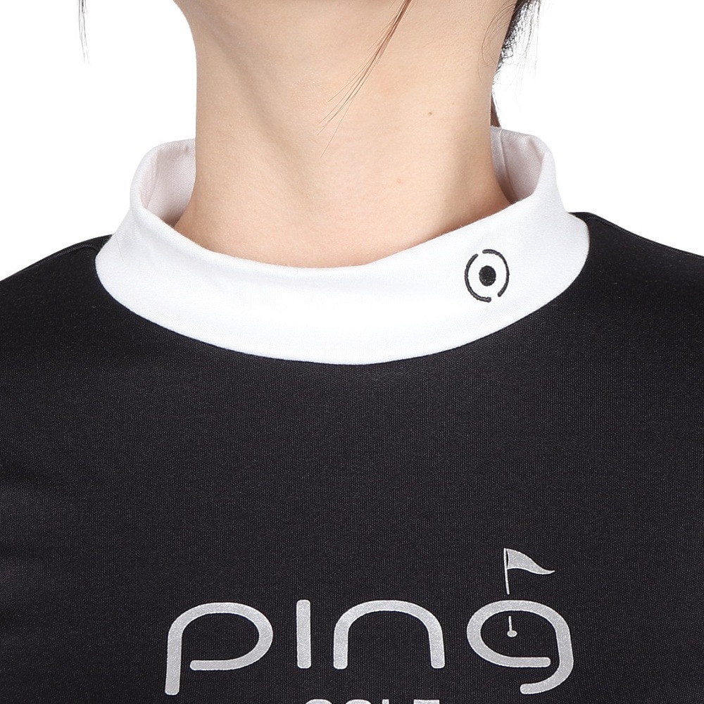 PING ピン 2022年モデル 長袖起毛ポロシャツ ネイビー系 L