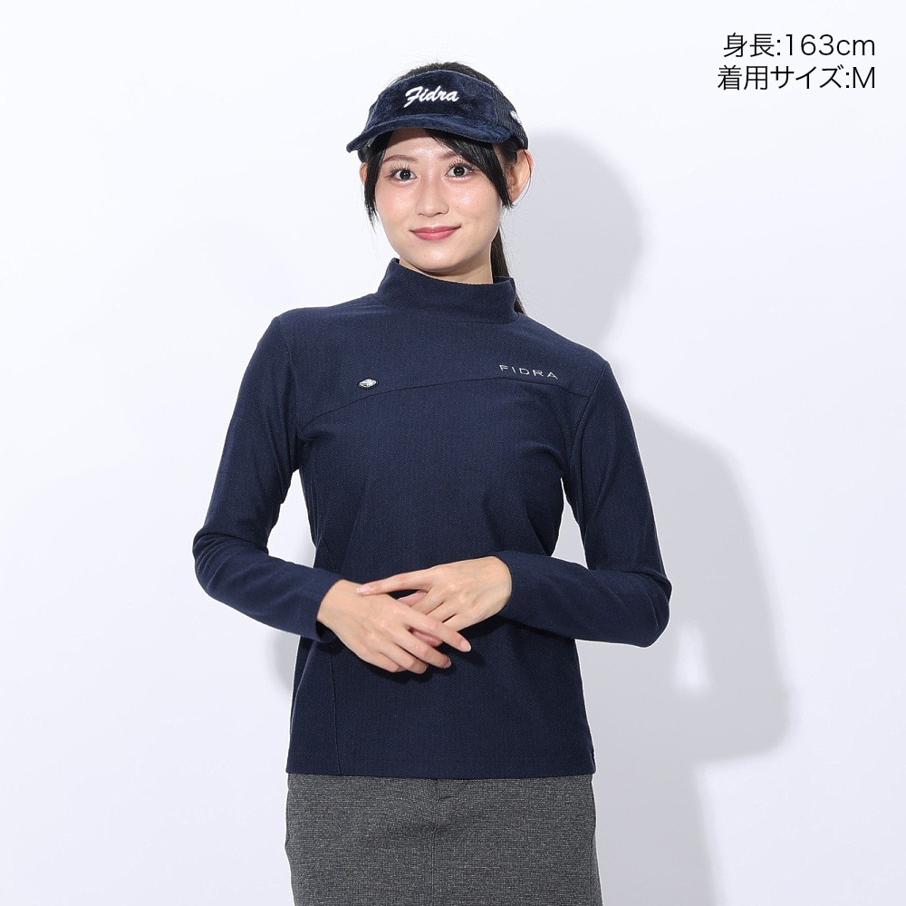 フィドラ（FIDRA）（レディース）ゴルフウェア 吸湿発熱 両面起毛ハイネックシャツ FD5SUG10 NVY