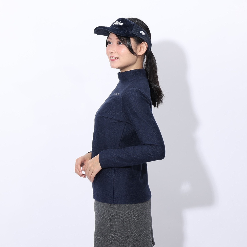フィドラ（FIDRA）（レディース）ゴルフウェア 吸湿発熱 両面起毛ハイネックシャツ FD5SUG10 NVY