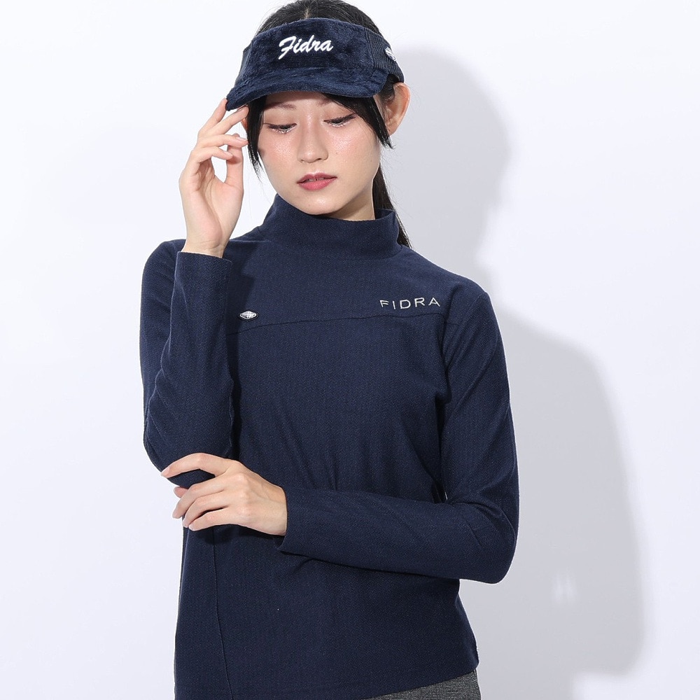 フィドラ（FIDRA）（レディース）ゴルフウェア 吸湿発熱 両面起毛ハイネックシャツ FD5SUG10 NVY