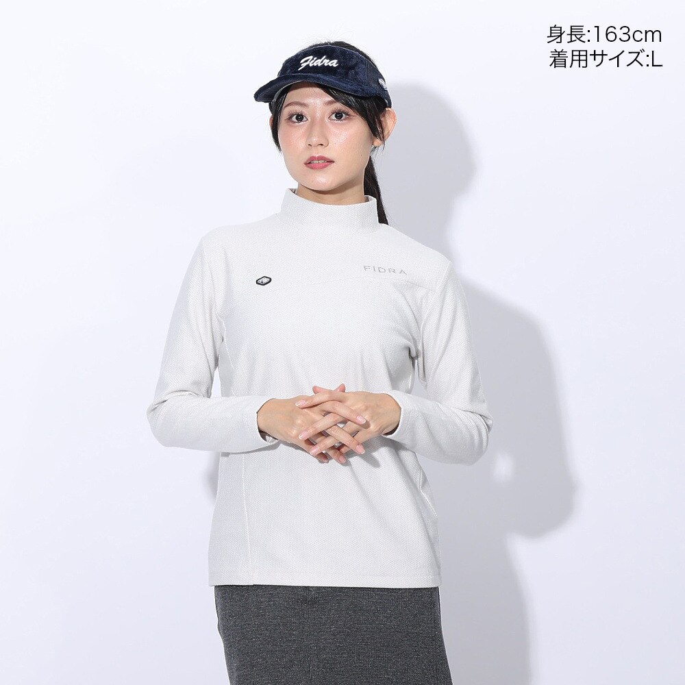 フィドラ（FIDRA）（レディース）ゴルフウェア 吸湿発熱 両面起毛ハイネックシャツ FD5SUG10 WHT