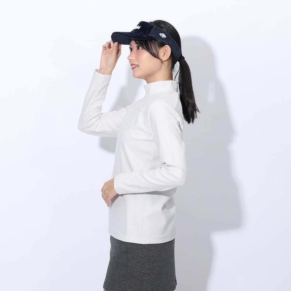 フィドラ（FIDRA）（レディース）ゴルフウェア 吸湿発熱 両面起毛ハイネックシャツ FD5SUG10 WHT
