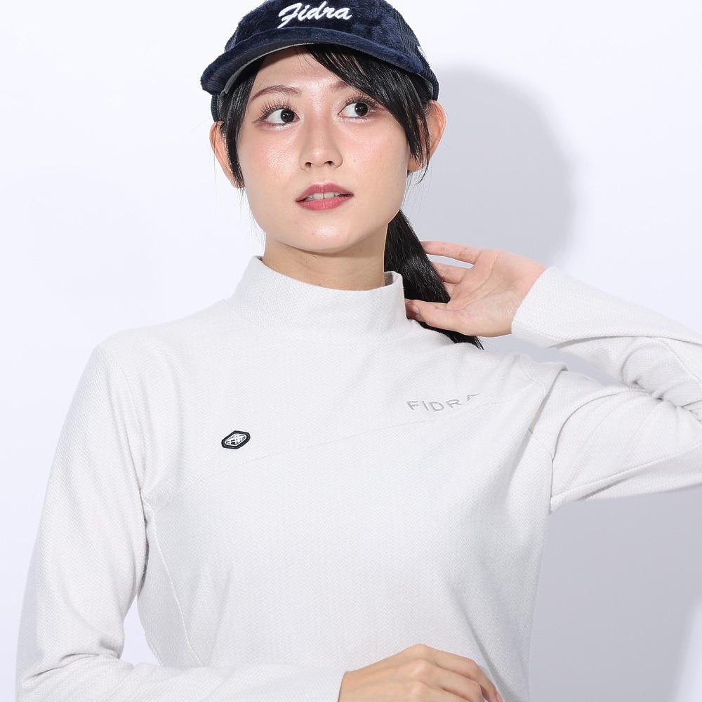 フィドラ（FIDRA）（レディース）ゴルフウェア 吸湿発熱 両面起毛ハイネックシャツ FD5SUG10 WHT