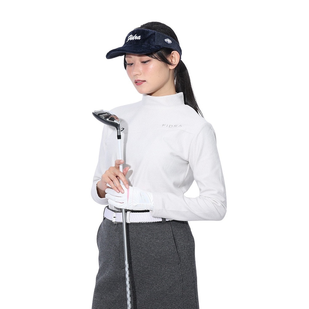 フィドラ（FIDRA）（レディース）ゴルフウェア 吸湿発熱 両面起毛ハイネックシャツ FD5SUG10 WHT