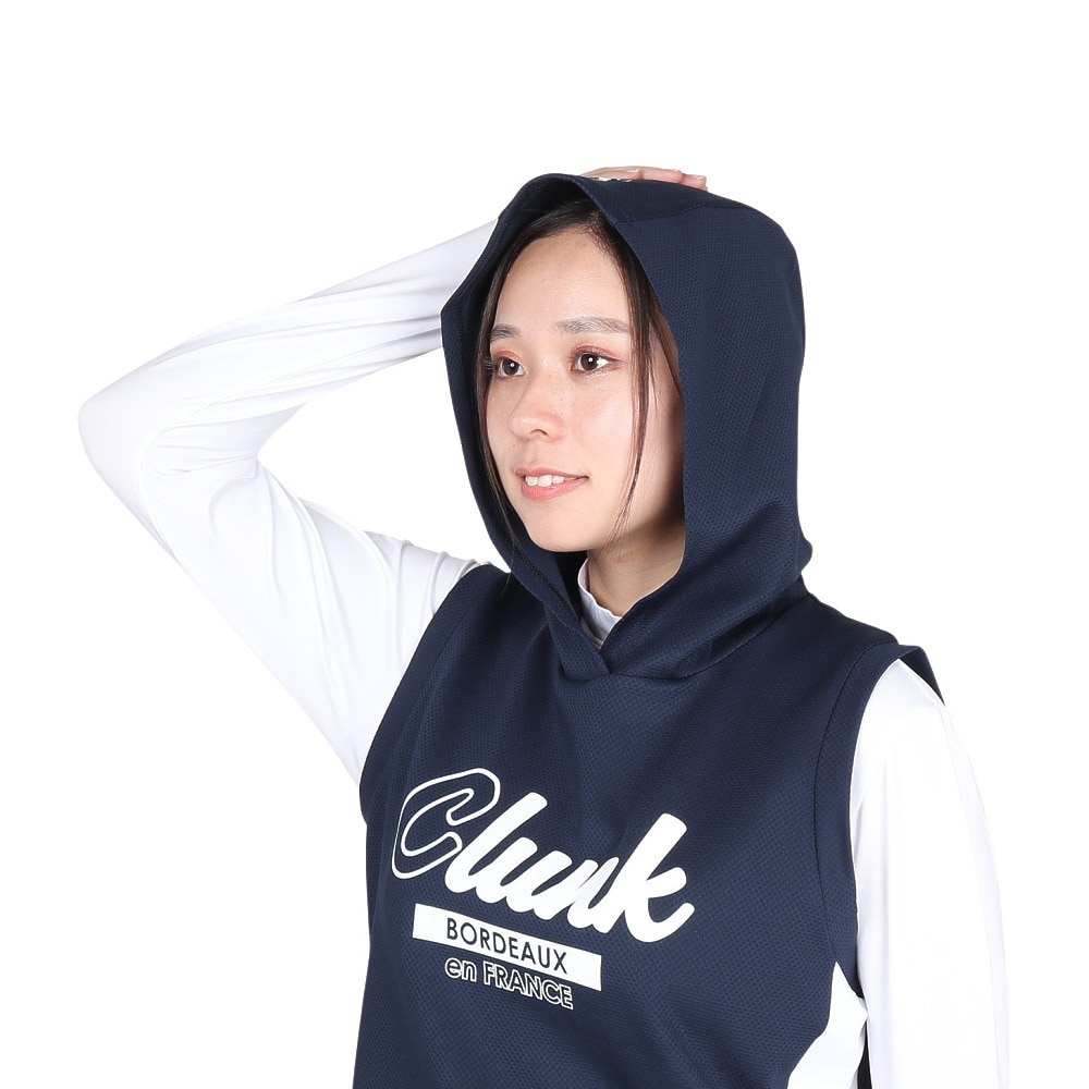 クランク（CLUNK）（レディース）ゴルフウェア パーカー 長袖モックネック カットベスト セット CL5SUG01 NVY