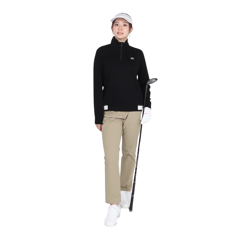 トミーアーマー（Tommy Armour）（レディース）ゴルフウェア 長袖ヒートクロス ハーフジップ プルオーバー TANB24F070015 BLK