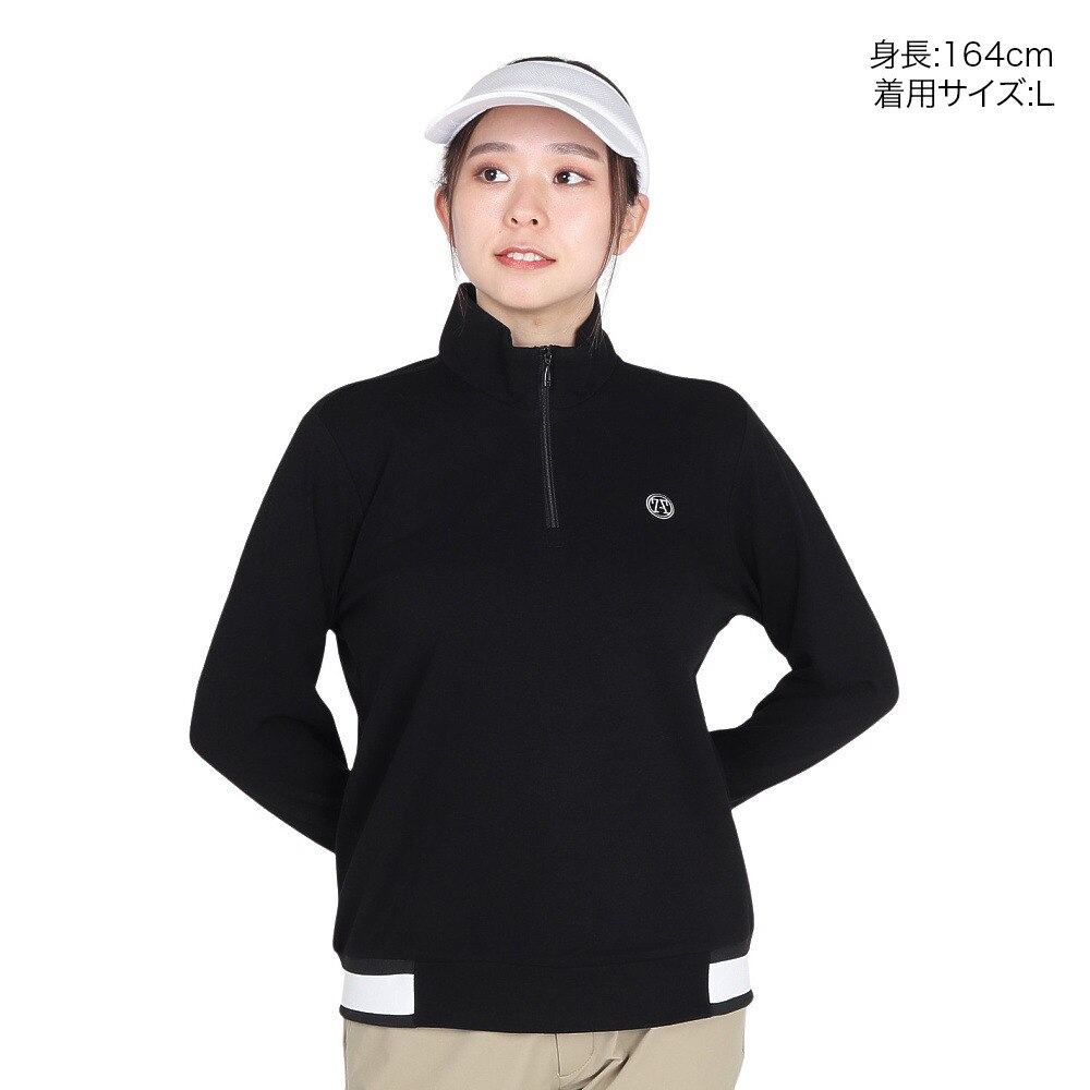トミーアーマー（Tommy Armour）（レディース）ゴルフウェア 長袖ヒートクロス ハーフジップ プルオーバー TANB24F070015 BLK