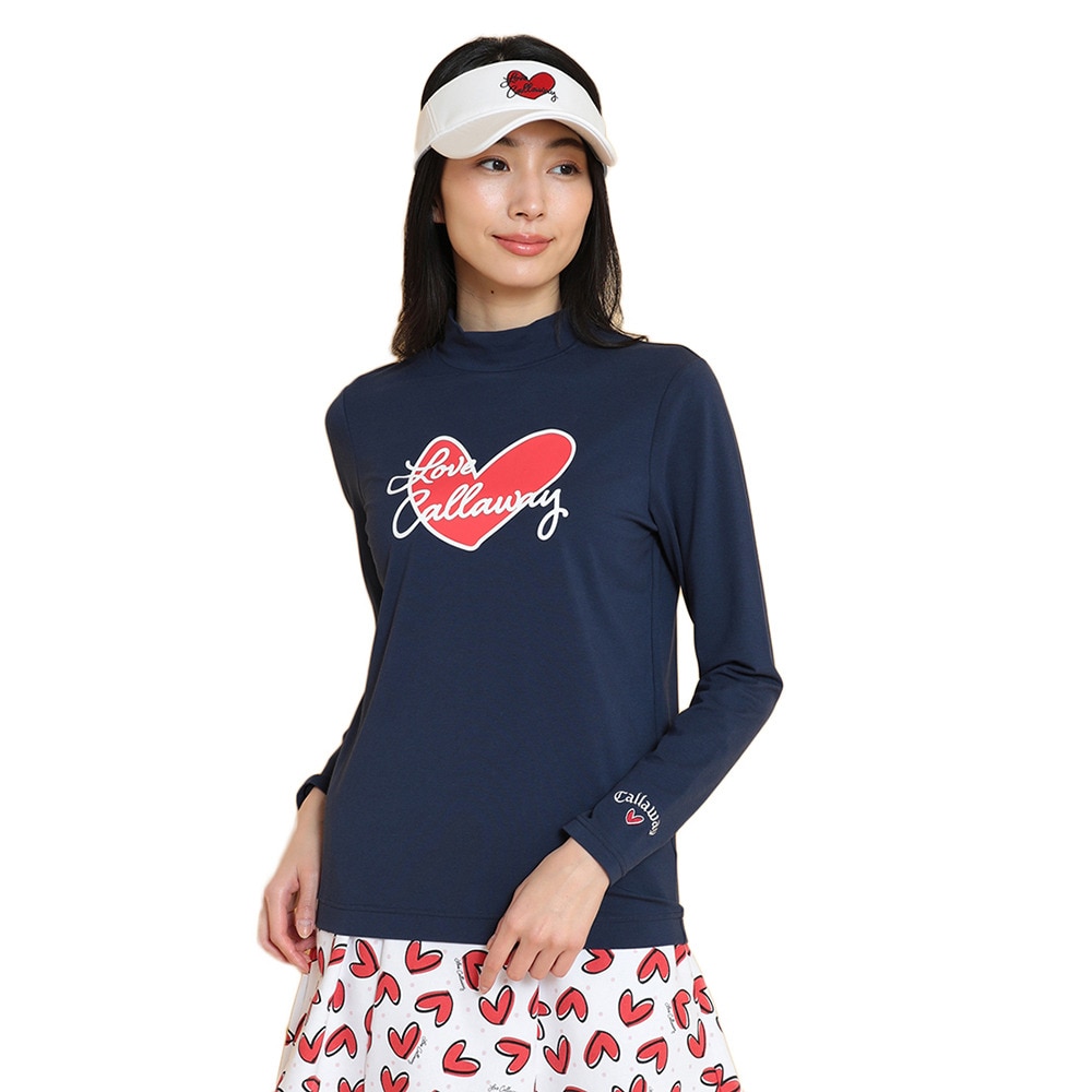キャロウェイ（CALLAWAY）（レディース）ゴルフウェア ラブキャロウェイ 長袖 モックネックシャツ C25133220-1120
