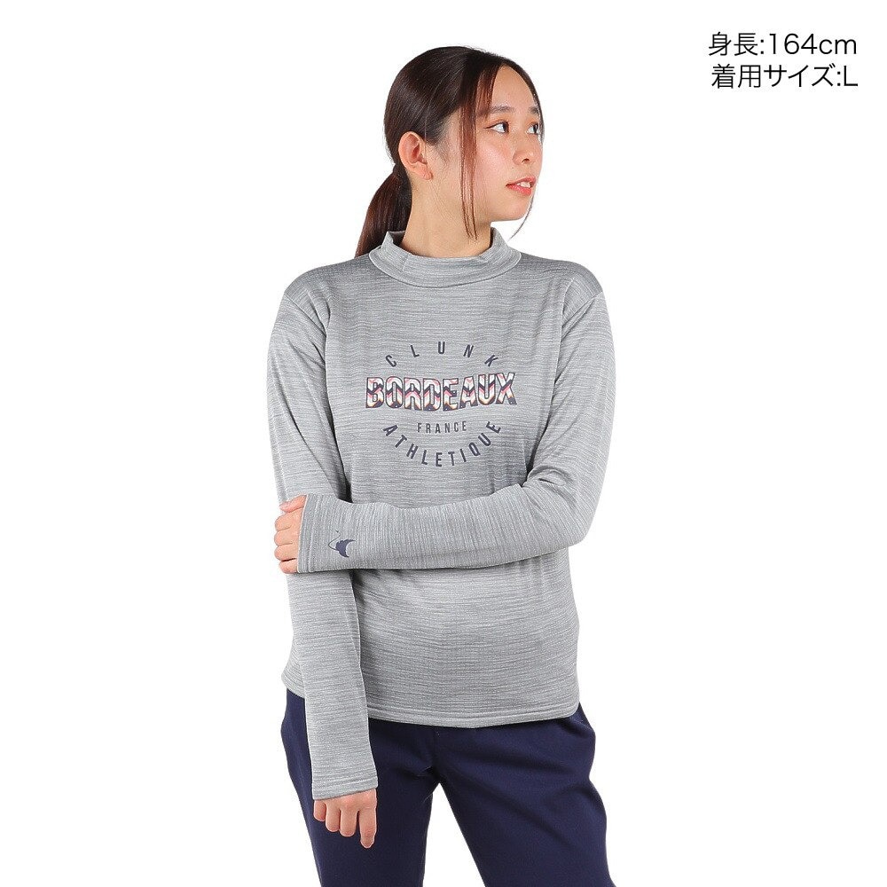 クランク（CLUNK）（レディース）ゴルフウェア 保温 消臭 長袖ハイネックシャツ CL5QUG12 GRY