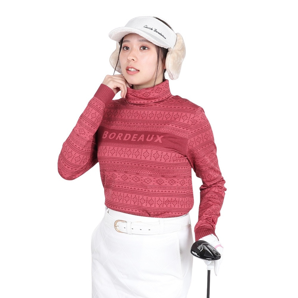 クランク（CLUNK）（レディース）ゴルフウェア 吸湿発熱 長袖 成型ハイネックシャツ CL5QUG20 ROS