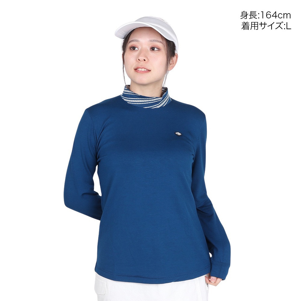 フィドラ（FIDRA）（レディース）ゴルフウェア 長袖 発熱 ハイネックシャツ FD5QUG15 NVY