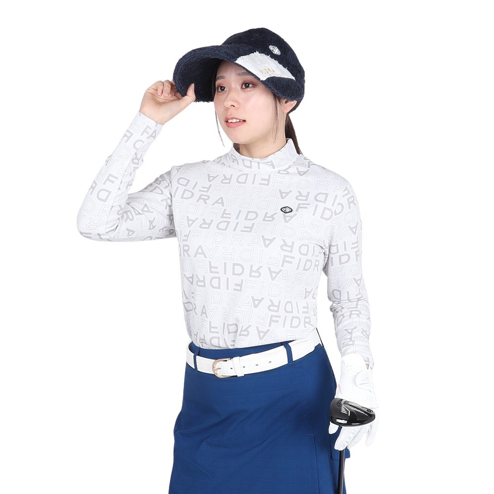 フィドラ（FIDRA）（レディース）ゴルフウェア 長袖 発熱 ハイネックシャツ FD5QUG23 WHT